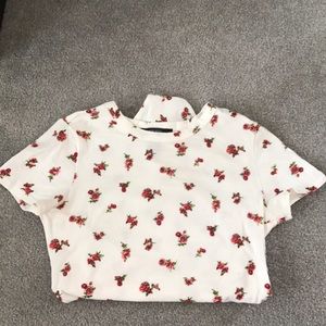 Forever 21 flower print bodysuit